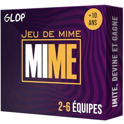 Glop Mime – Jeu de Mime Adulte & Famille – Jeux de Société d'Ambiance | Idée Cadeau Rigolo – Jeu de Voyage pour Jouer entre Amis et Enfants dès 10 ans