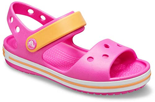 Crocs Crocband Sandal Kids, Sandali Unisex - Bambini e ragazzi, Electric Pink Cantaloupe, 34/35 EU