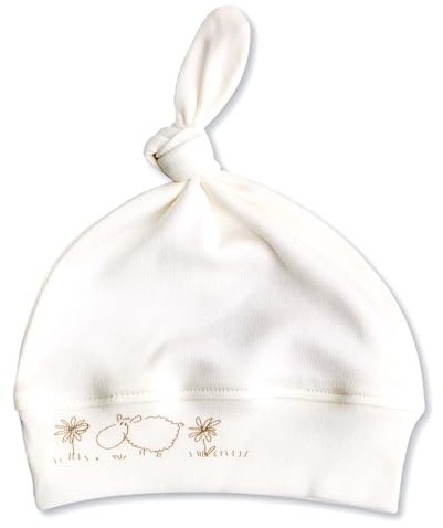 For Babies - Erstlingsmütze Baby Neugeborene Mütze mit Knoten Bio-Baumwolle Mädchen Jungen