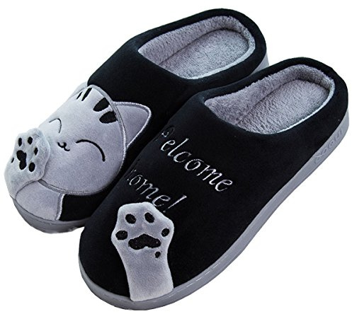 Rojeam Zapatillas de casa de Chandal de Navidad Lindas Suaves Zapatillas de Peluche de la Novedad Pantuflas