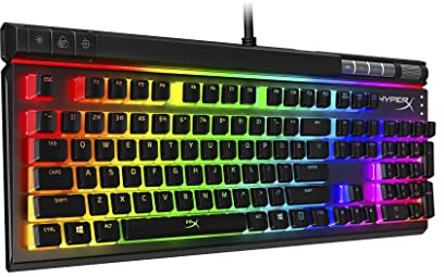 HyperX Alloy Elite 2 - Mechanische Gaming Tastatur, Software-gesteuertes Licht & Makro Anpassung, ABS Pudding Keycaps, Media Controls, RGB LED Backlit Linearer Schalter HyperX rot, QWERTY