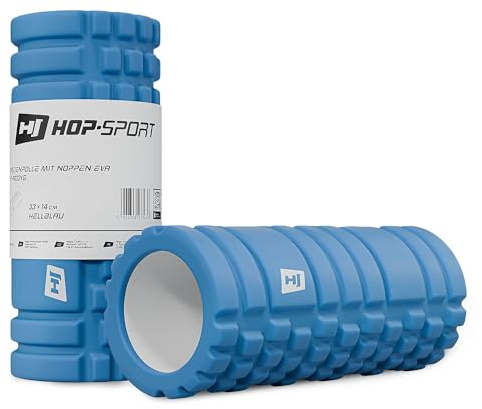 Hop-Sport Faszienrolle mit Noppen für Wirbelsäule, Beine, Rücken – Massagerolle für Ganzkörper-Selbstmassage, Foam Roller - Mittel-Hart, HS-A033YG