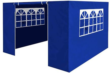 Dellonda Premium Side Walls/Doors/Windows for Gazebo/Marquee, Fits 3 x 3m Models - Blue - DG147