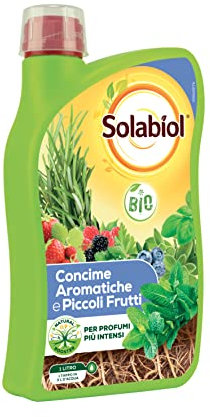 Solabiol Bio-Flüssigdünger für aromatische und kleine Früchte mit Natural Boosterche Technologie stimuliert die Wurzelentwicklung, der Früchte und der Blüten, 1 l