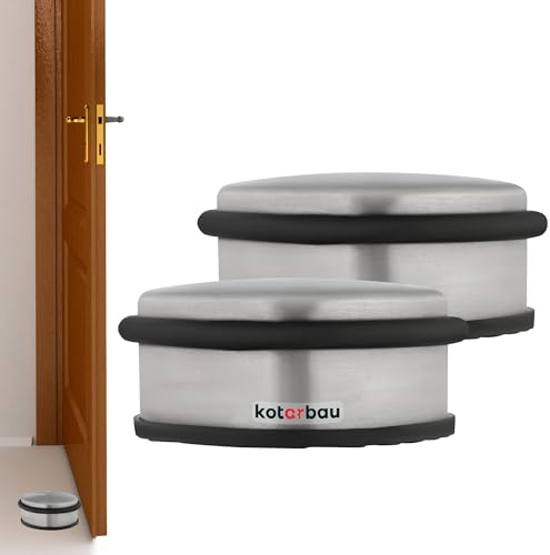 KOTARBAU® 2er Set Türstopper für Türen Freisehend Türpuffer niedrig Silber