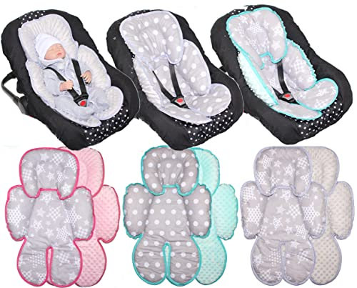 Primawela Sitzverkleinerer Minky - Baumwolle Baby Auto Kindersitz Babyschale Einlage Einsatz (Galaxis + Rosa)