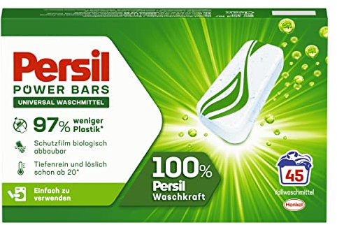 Persil Power Bars Lessive universelle (45 lavages), lessive pré-dosée dans un emballage durable