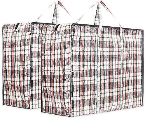 Deco Express Grand Sac de Rangement Buanderie, Lot de 2 XXL 75L 76x59x24cm, Fermeture Eclair Sac Demenagement, Rangement pour Vêtements et Penderies (Lot de 2)