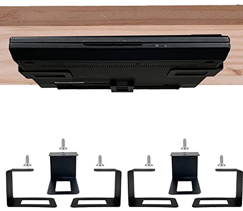 Pmsanzay (6) Laptop & Tablet Under Desk Organizer, Holds Up to 1.8 Inch Thick Devices, Easy Screw Mount, Desk Accessories