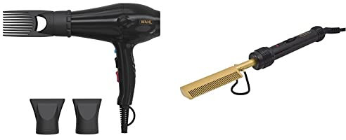 Wahl PowerPik 5000 Hair Dryer - Afro-Caribbean Hair Dryer with Pik Attachment, Three Heat Settings & Hot Comb