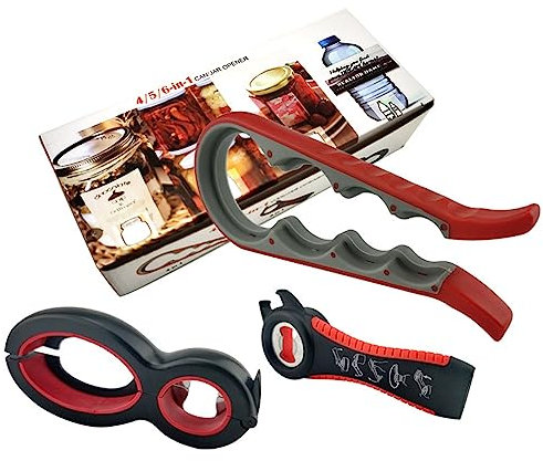 Jar Opener,KISUOMAOYI 3pcs Rubber Jar Opener with Silicone Non-Slip Bottle Opener Grip,Open Sesame Can Opener,Ideal for Weak Hands, Arthritis,Elderly and Children (Red and Black)