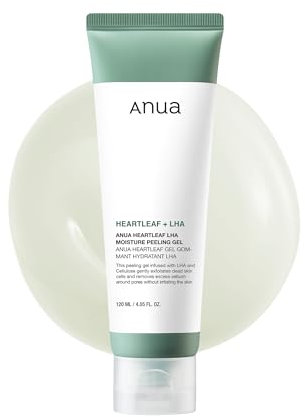 ANUA Heartleaf Peeling Gel, Gentle Exfoliation with LHA, Soft Scrub with Natural Cellulose, Pore Vacuum & Dead Skin Removal, Soothing & Hydrating Facial Cleanser, Korean Skin Care, 120ml/3.38 fl.oz.