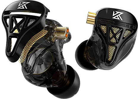 Yinyoo KZ DQS HiFi Écouteurs Intra-Auriculaires Filaires Semi-Ouverts avec Pilote Dynamique, Basse Puissante, Moniteurs Intra-Auriculaires Légers pour Musique, Sport, Jeux (Pas de Micro)