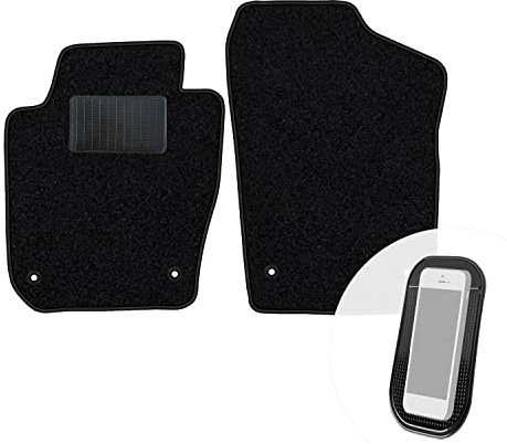 moto-MOLTICO Vorne Fußmatten Auto Velours Autoteppiche Schwarz Automatten Set 2-teilig passend für Seat Ibiza IV Skoda Fabia 3