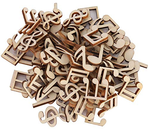 100 Pezzi Decorazione di Miscelazione di Note Musicali in Legno, Accessori Decorativi da 2 Cm Porta Note Musicali Adatto a Varie Celebrazioni
