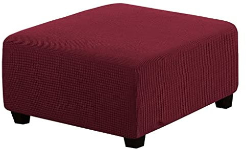 Fußhocker Sitzhocker Hockerbezug 35x35/55 x 55/60x60/50x50 grau Elastisch Husse für Sofa Fußbank Jacquard Überzug für Rechteckiger Hocker Fußschemel Fußstütze Schonbezug Sofabezug ( Color : #11 , Size