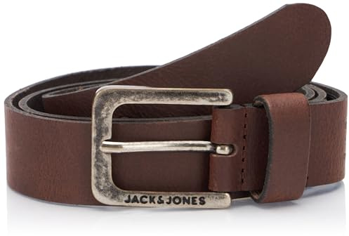 JACK & JONES Herren Jacmarrakech Leather Belt Ledergürtel, Brown Stone, 95