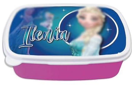 Generico Contenitore Porta Pranzo merenda Bimbi Personalizzabile con NOME FORZEN Adatto per Il Tuo Bimbo Quando va a Scuola elementare, infanzia, media