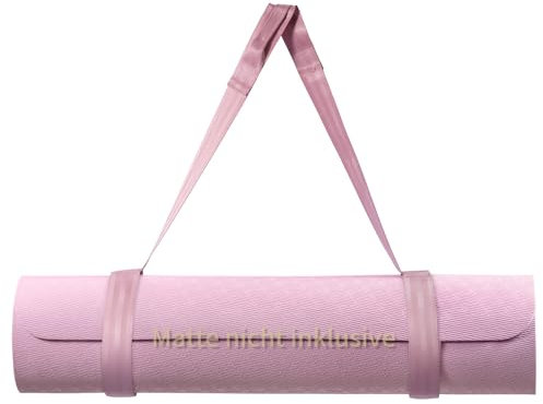 Trilancer Anpassbarer Yogamattengurt mit Klettverschluss, Yoga-Mattenhalterung, zum Tragen, Verstauen und Organisieren von Yogamatten aller Größen (Rosa) – Matte nicht inklusive