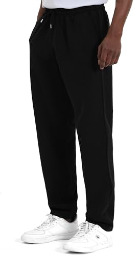 ROSS CAMP Jogginghose Herren – Sporthose Lang Baumwolle, Freizeithose Trainingshose, Sweatpants Jogger, Laufhose Breite Modern(Schwarz, 3XL)