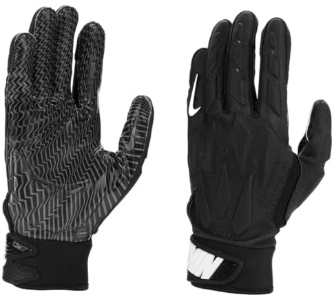 Nike D‑Tack 7.0 American Football Handschuhe – Football Receiver Gloves – Extra Grip & Flexible Passform für Training und Spiel, Black/Black/White, XXL
