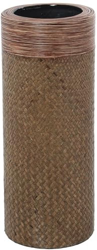 Jarron de Suelo de Madera y Hierba de mar en Natural 19x49cm