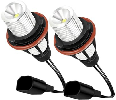 Baceyong 2 bombillas LED Angel Eye Halo Ring, bombillas LED impermeables para luces de plantilla Angel Eyes, compatible con BMW Serie 1 E87 Serie 5 E39 E60 E61, 6312694048 63126916097, amarillo