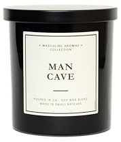 Hand-Poured in California | Masculine Aromas | 9oz | 50-Hour Burn Time | Scented Men's Candles with Natural Essential Oils | Vegan (Man Cave)