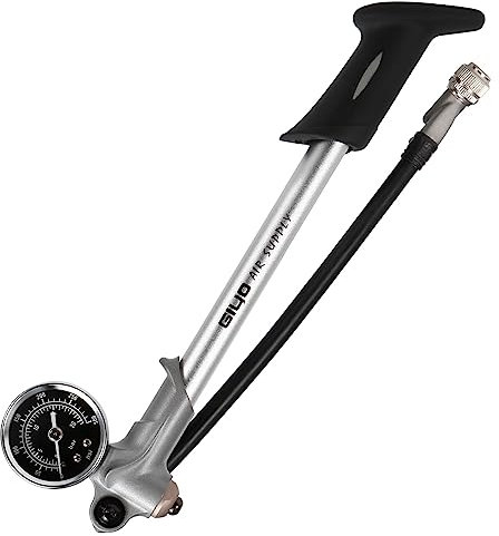 Pompa per forcella anteriore e sospensione anteriore, 300 psi, con manometro, pompa ad alta pressione con leva di blocco valvola Schrader, pompa per ammortizzatori d'aria per mountain bike MTB