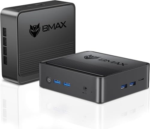 BMAX Mini PC W-11 Pro N5095 (bis zu 2,9 GHz) 8GB DDR4 256GB SSD,Micro PC,2,5-Zoll-SSD/Gigabit Ethernet/2.4+5G WiFi/BT4.2/Dual HDMI/4K@60Hz UHD Dual Display Mini Computer Büro/Schule Desktop Pc