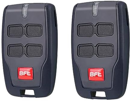 BFT Garagentor-Fernbedienung, 4 Kanäle, für BFT Mitto 2 elektrische Tor-Fernbedienung, 4 Tasten, 12 V, 433 MHz, 2 Stück