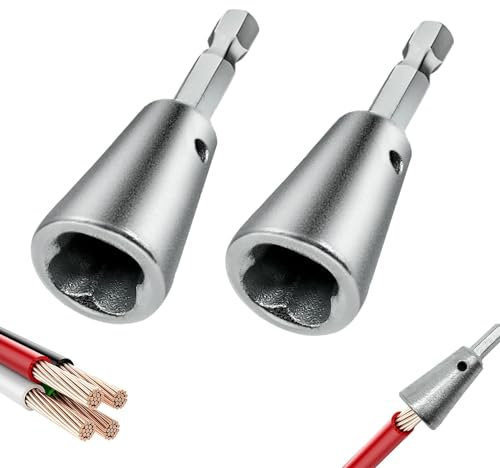 Vordpe 2 Stück Draht-Twister-Werkzeug für Bohrer, Draht-Drehwerkzeug, Wire Twisting Tool Wire Twister Wire Connector, Elektrisches Draht-Drehwerkzeug für Bohrschrauber, Kabel-Schnellabisolierung