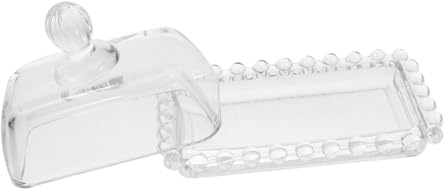 MOLUCKFU Beurrier En Verre Avec Couvercle Transparent Petit Format, Plat à Gâteau Et Bonbonnière Pour Dessert, Pour Conservation Au Réfrigérateur,