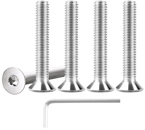 Kayqbonke 60 Stück M4 X 25mm Senkkopfschrauben mit Innensechskant, Senkkopfschrauben Aus Rostfreiem Stahl DIN 7991/ISO 10642, Senkkopfschraube für Mechanischen Geräten, Elektronischen Geräten