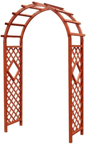 Treillis en bois pour plantes grimpantes, grande arche de rosier, pergola, support idéal pour roses, vignes et fleurs grimpantes, 120 x 215 x 50 cm/140 x 215 x 50 cm (orange)
