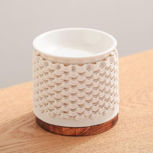 Warmself Aromalampe Metall Teelichthalter aus Keramik Duftlampe aus Keramik Wachsschmelzbrenner 3D-Druck Belagert Die Stadt