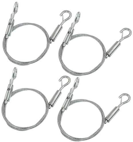 Rierdge 4 Pack 1m x 1.5mm Adjustable Picture Hanging Wire Kit, 3.3FT Heavy Duty Stainless Steel Wire Rope for Hanging Pictures/Artwork/Mirrors