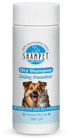 Shampet Trockenshampoo für Hund & Katze 100g – Sanftes reinigendes Pulver ohne Wasser, mit angenehmem Duft, entfernt Schmutz & überschüssigen Talg, einfache Anwendung für gepflegtes Fell