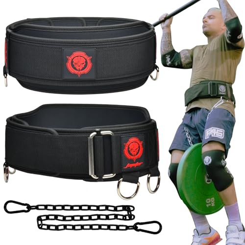 2-in-1 Gewichthebergürtel und Dip-Gürtel mit Kette für zusätzliches Gewichtstraining, Gewichtheben, Kniebeugen, Kreuzheben, Powerlifting für Männer und Frauen (Medium)