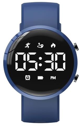 Focwony Kids Fitness Tracker Watch, Digital Steps Counter, Boys Girls Waterproof Wristwatch with Step Counting/Distance/Calories/Stopwatch/Alarm Clock, Great Xmas Gift for Children Teens (Deep blue)