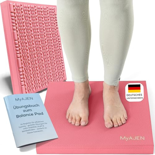 MyAJEN Balance Pad – 2-in-1 Balance Kissen mit Noppen & glatter Seite – Rutschfestes Gleichgewichtskissen für Fitness Yoga & Core Training – Ergonomisches Stehen im Home Office & Fußmassage Effekt