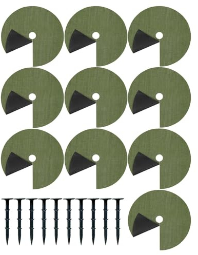 Tree Rings for Gardening - Protective Ring for Mulch Roots with Ground Nails - Barrier Cover for Plant Roots - For Garden Landscape Outdoor Yard Lawn Flower Bed Rec