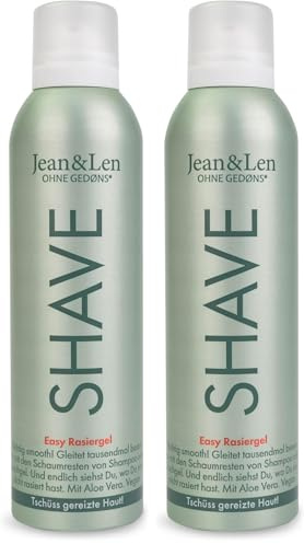 Jean & Len Rasiergel Aloe Vera & Vitamin E, für eine besonders schonende & gründliche Rasur, schützt vor Irritationen & Reizungen, Rasiergel für Damen, ohne Parabene & Silikone, vegan, 200 ml