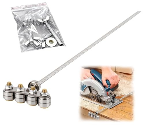 Qivine Pied à coulisse de positionnement pour scie circulaire, guide de scie circulaire réglable de 60 cm, outil de positionnement en acier inoxydable pour le travail du bois et la menuiserie au