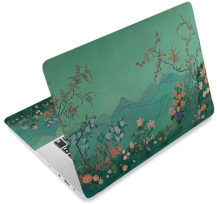 CRAFTYMELODY Autocollant pour Ordinateur Portable en Vinyle PVC avec Citation Protection Imperméable et Résistante aux Rayures Motif Paysage Oriental.