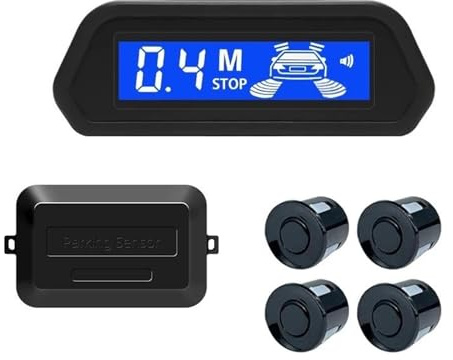 Macchina Sensori Kit Sensore Parcheggio Radar Retromarcia Posteriore Per Auto Monitor Parktronic 12V 22mm Display Rilevatore 4(Nero)