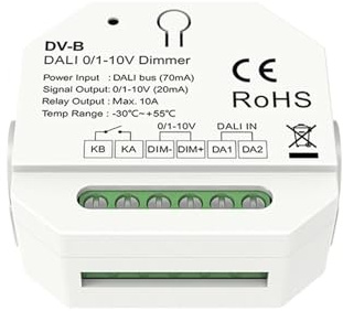Dimmer DALI a 0/1-10V DT5 AC 100-240V Montaggio su guida DIN Uscita segnale dimmerabile a 1 canale monocromatica