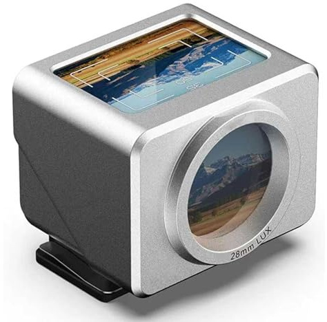 External Optical Viewfinder with Detachable Anti-Glare Hood & Adjustable Hot/Cold Shoe Interface for Precise Framing on Digital & Film Cameras