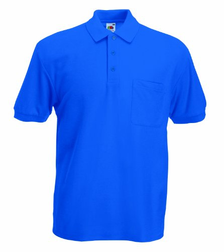 Fruit of the Loom kurzärmliges Polo-Shirt für Herren, Stil „Pocket Pique“ Gr. XX-Large, königsblau