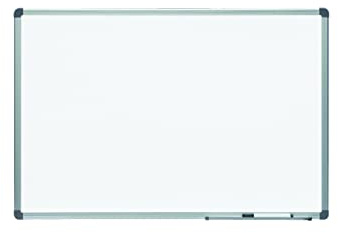 Rocada Tableau blanc magnétique 60 x 90 cm, avec cadre en aluminium, facile à effacer, laqué avec cadre en aluminium anodisé, pour écrire avec des marqueurs effaçables à sec